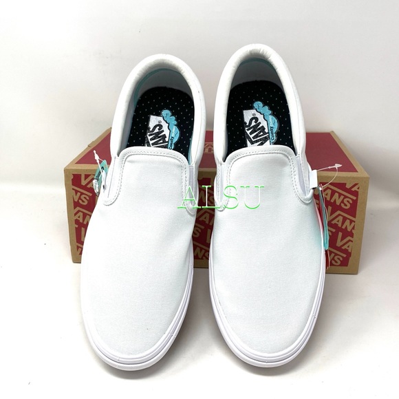 VANS Comfycush Slip On Canvas White Men’s Sneakers - Picture 4 of 10